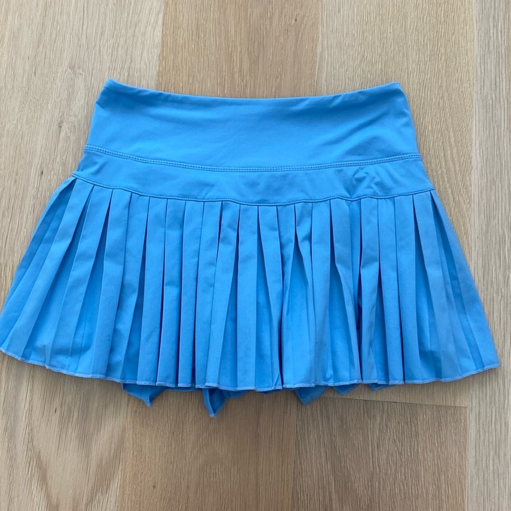 LIGHT Blue Gold Hinge Pleated Tennis Skirt